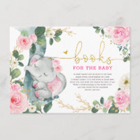 Pink Gold Floral Olifant Boeken voor Baby Meisje