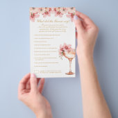 Pink Gold Floral Wat zei de bruidegom spel Flyer (Hand)