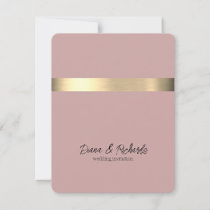 Pink Gold Foil Rustique Faux Faire-part de mariage