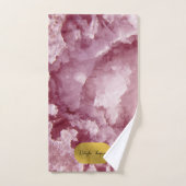 Pink Gold Foil Sea Crystals Signature Script (Serviette à main)