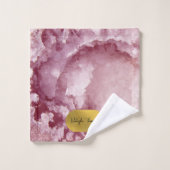 Pink Gold Foil Sea Crystals Signature Script (Gant de toilette)