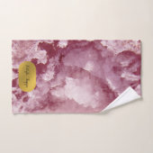 Pink Gold Foil Sea Crystals Signature Script (Serviette à main)
