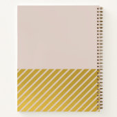Pink Gold Foil Stripes Feminine Password Carnet (Dos)