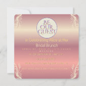 Pink & Gold Foliage Bride to Be Invitation | Chic  (Devant)