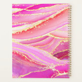 Pink Gold Geode Crystal Marble Abstracte Kunst Planner (Achterkant)