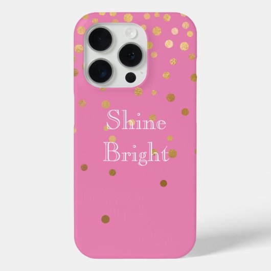Pink Gold Glam Confetti Stippen Case-Mate iPhone Case (Achterkant)