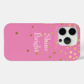 Pink Gold Glam Confetti Stippen Case-Mate iPhone Case (Achterkant (horizontaal))