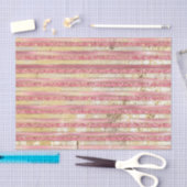 Pink Gold Glam Glitter Stripes Tissuepapier (Craft)