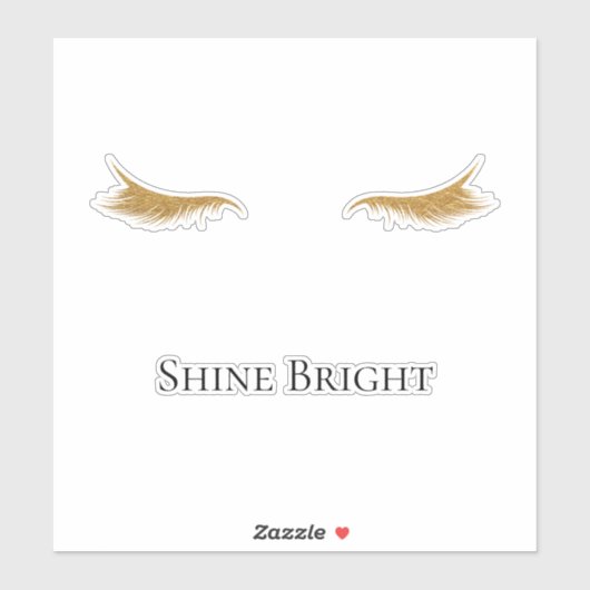 Pink Gold Glam Glitter Wimpers Sticker (Vel)