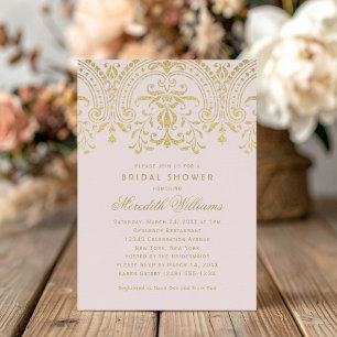Pink Gold Glamor Wedding Vrijgezellenfeest Kaart