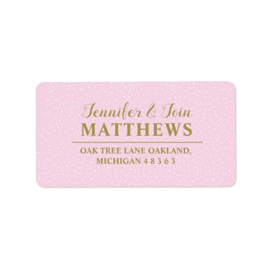 Pink Gold Glitter Sparkle monogram bruiloft Etiket (Voorkant)