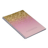 Pink Gold Glitter Sparkle Notitieboek (Rechterzijde)