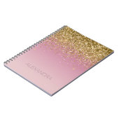 Pink Gold Glitter Sparkle Notitieboek (Linkerzijde)