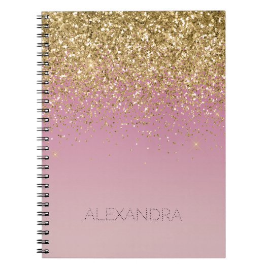 Pink Gold Glitter Sparkle Notitieboek (Voorkant)