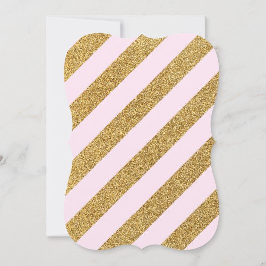 Pink Gold Glitter Sparkle Zesde Verjaardag Uitnodi Kaart (Achterkant)