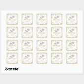 Pink Gold Glitter Tea Party Hartelijk dank Vierkante Sticker (Vel)