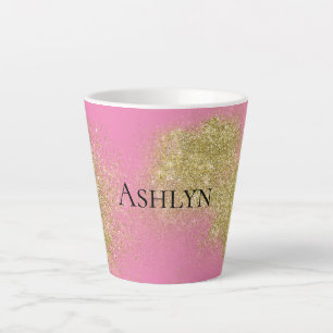 Pink Gold Glitzy Glitter Latte Mok
