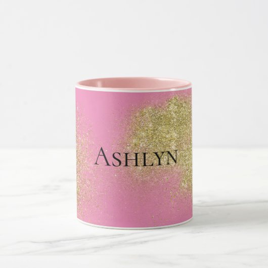 Pink Gold Glitzy Glitter Mok (Midden)