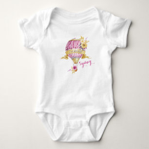 Pink+Gold Hete Luchtballon "Ik ben aangekomen!" Romper