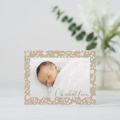 Pink & Gold kerstretro Pattern Foto Briefkaart (Staand voorkant)