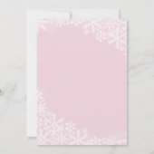 Pink Gold kleine sneeuwvlok baby shower uitnodigin Kaart (Achterkant)