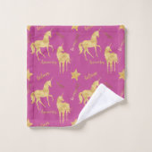Pink Gold Magical Unicorn Birthday (Gant de toilette)