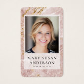 Pink Gold Marble Foto Memorial Prayer Kaart (Voorkant)