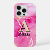 Pink Gold Marble Personalized Monogram  (Verso)