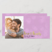 Pink Gold Mariage Photo Love & Merci Merci (Devant / Derrière)