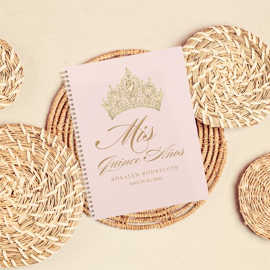 Pink Gold Mis Quince Anos Planner