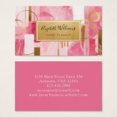 Pink Gold Modern Abstract Business Cards (Devant & derrière)