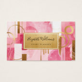 Pink Gold Modern Abstract Business Cards (Devant)