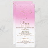 Pink Gold Modern Glam Confetti Party Menu Mariage (Devant / Derrière)
