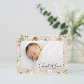 Pink & Gold Noël présente une carte postale photo (Debout devant)