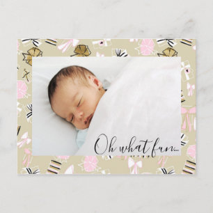 Pink & Gold Noël présente une carte postale photo