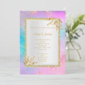 PINK GOLD Pastel Marble ELEGANT CLASSY WEDDING Kaart (Staand voorkant)