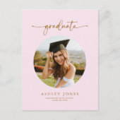 Pink & Gold Photo Graduate Graduate Invitation (Devant)