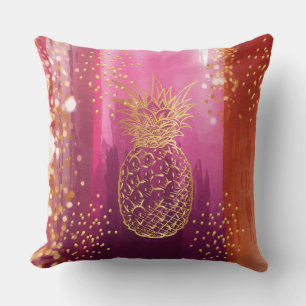 Pink Gold Pineappel Glitter Kussen