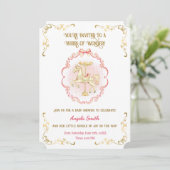 Pink & Gold Pony Dreams-Baby shower Invitation (Debout devant)