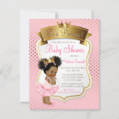 Pink Gold Princess Baby Shower Invitations (Devant)