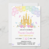 Pink Gold Princess Castle 1er Invitation anniversa (Devant)