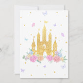 Pink Gold Princess Castle Invitation Anniversaire (Dos)