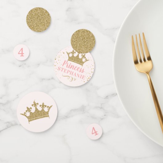 Pink Gold Princess Custom Birthday Table Confetti (Groep)
