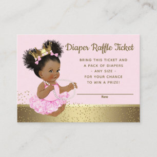 Pink Gold Princess Diaper Raffle Tickets Informatiekaartje