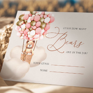 Pink Gold raden hoeveel Beren ballonnen tickets Informatiekaartje