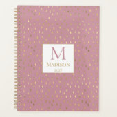 Pink Gold Raindrop Moderne Monogramme tendance (Devant)