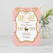 Pink Gold Sip Et Voir Invitation (Debout devant)