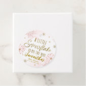 Pink Gold Snowflake Girl Baby shower Dank u Bedankjes Labels (In situ)