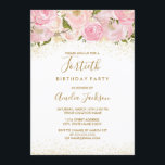 Pink Gold Sparkle Rose 40e anniversaire Invitation<br><div class="desc">Invitations florales plus élégantes dans le Little Bayleigh Store! nous avons utilisé des images de www.createthecut.com</div>