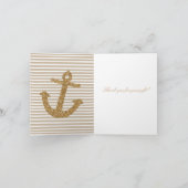 Pink Gold Stripes Parties scintillant Ancre merci (Intérieur)